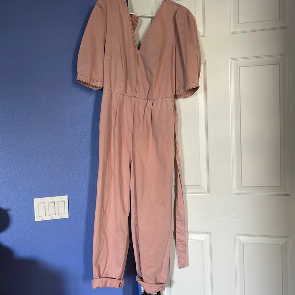 Pink Denim Jump Suit